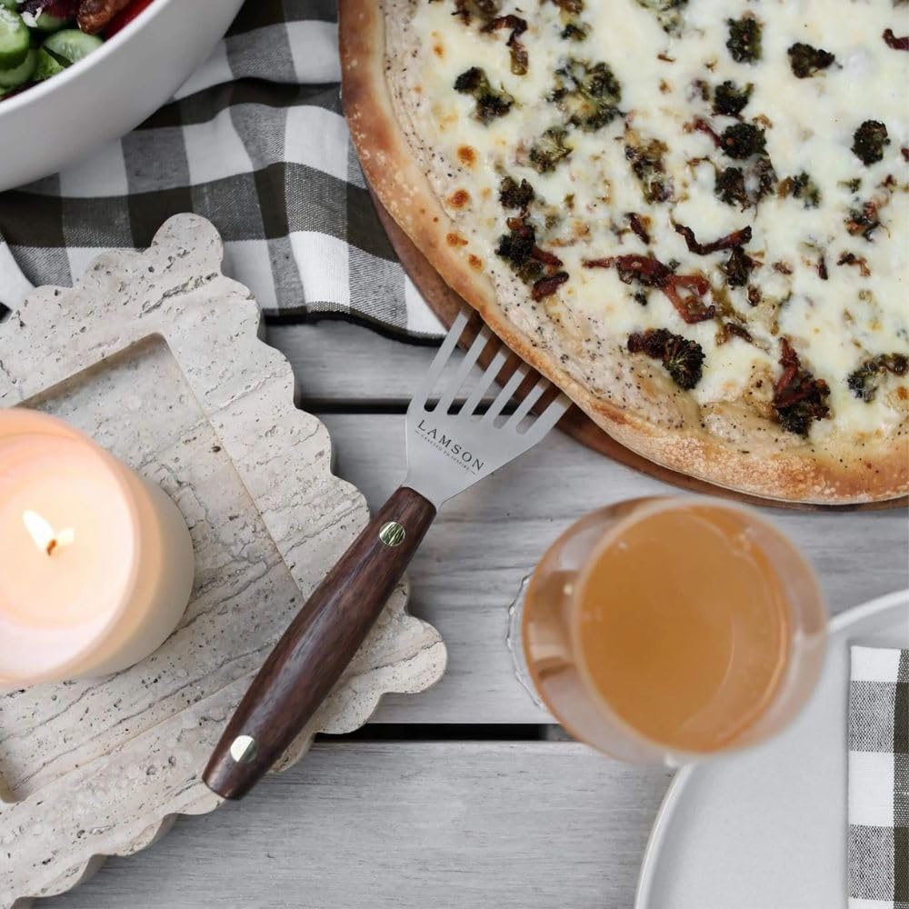 Lamson Vintage 3" x 6" Chef's Slotted Turner, Right-Hand, Walnut Handle