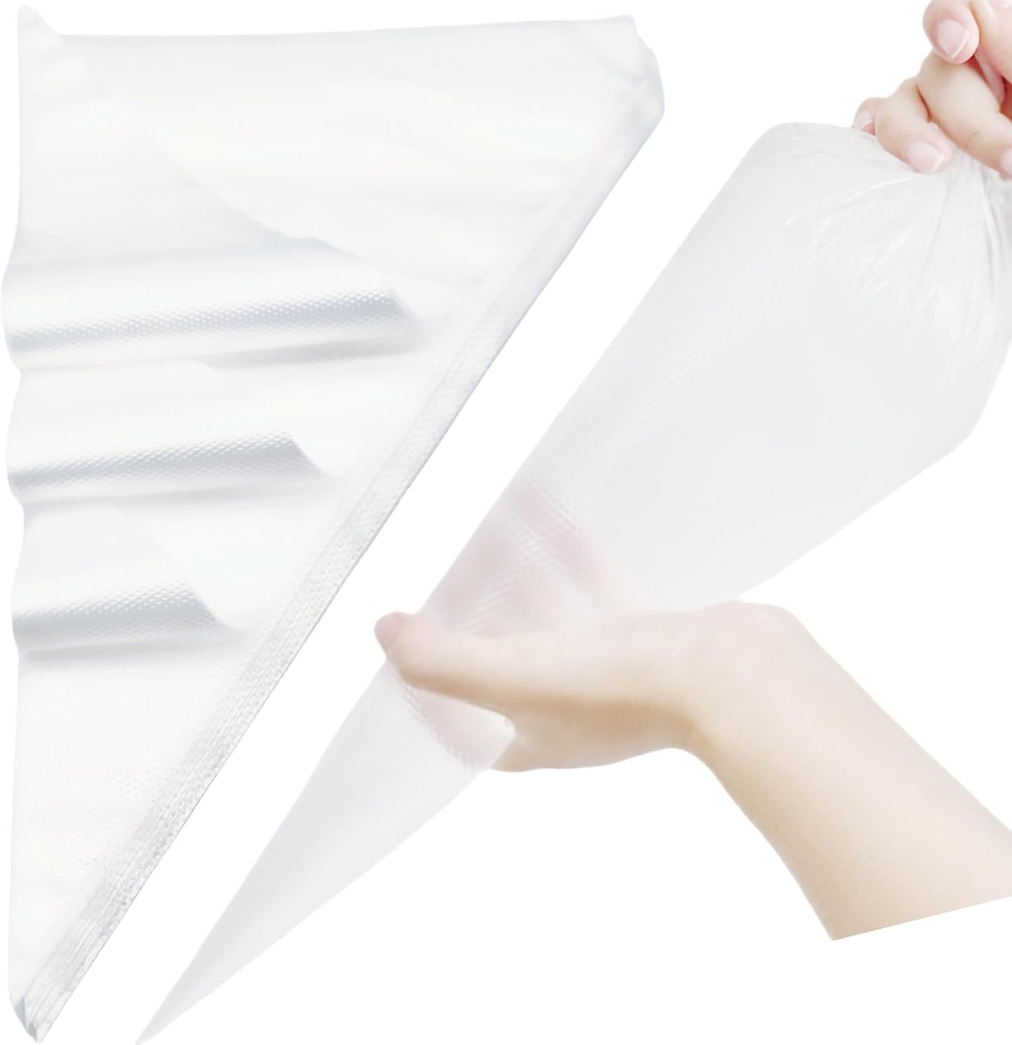 18 Inch Large Piping Bags 200 Pack - Disposable Pastry Bags - Thick Anti-Burst Pastry Icing Frosting Piping Bags For Decorating Cupcakes Cakes Cookies (Large 18 Inch-200 Pack)