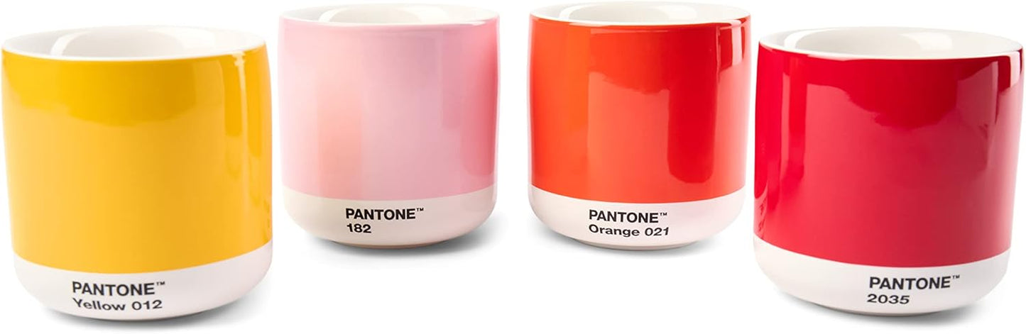 Copenhagen Design Pantone Latte Cup - Double Wall Thermo - Cappuccino Handleless Mug - 7.44oz/220ml, Yellow 012