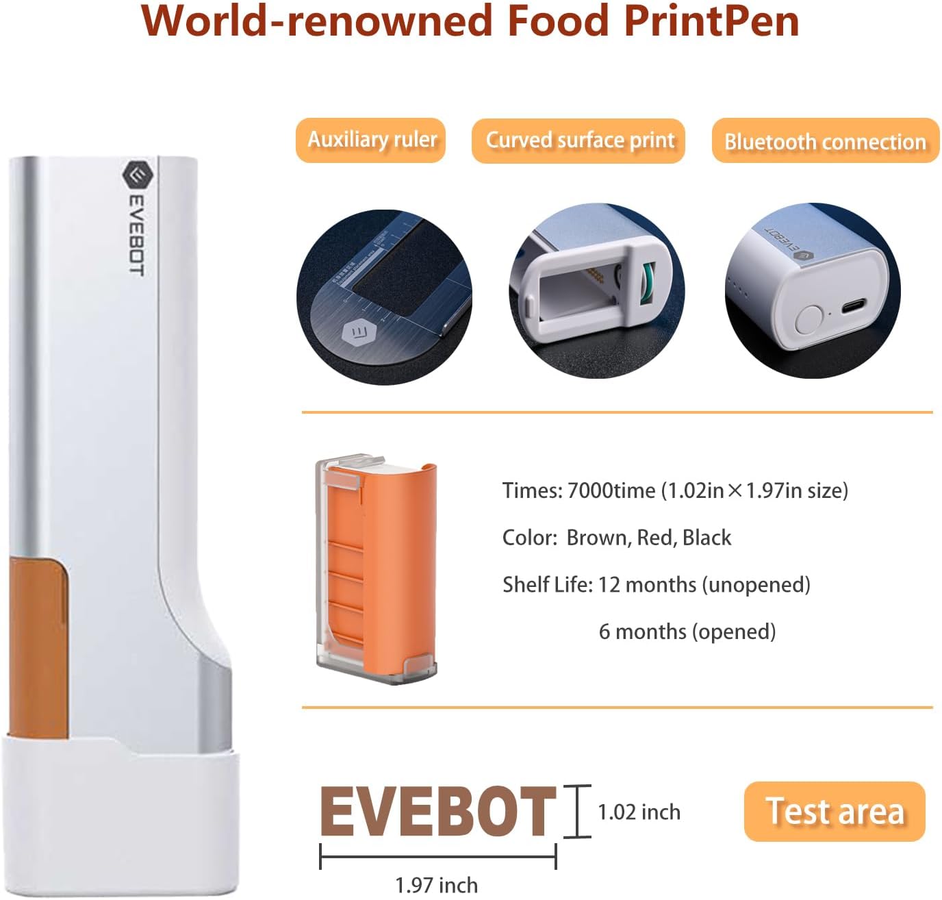 Handheld Food PrintPen Portable Mini Coffee PrintPen Latte Art Macaron Cookie DIY Design Printer, Bluetooth 4.2-1PCS Matcha