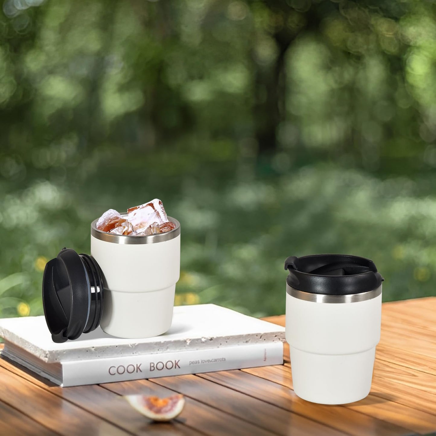 6oz Vacuum Insulated Espresso Cup Set of 2, Espresso Shot Cup for Coffee, Double Wall Stainless Steel Mini Tumbler Shot Glasses with Lid, Mini Coffee Cup