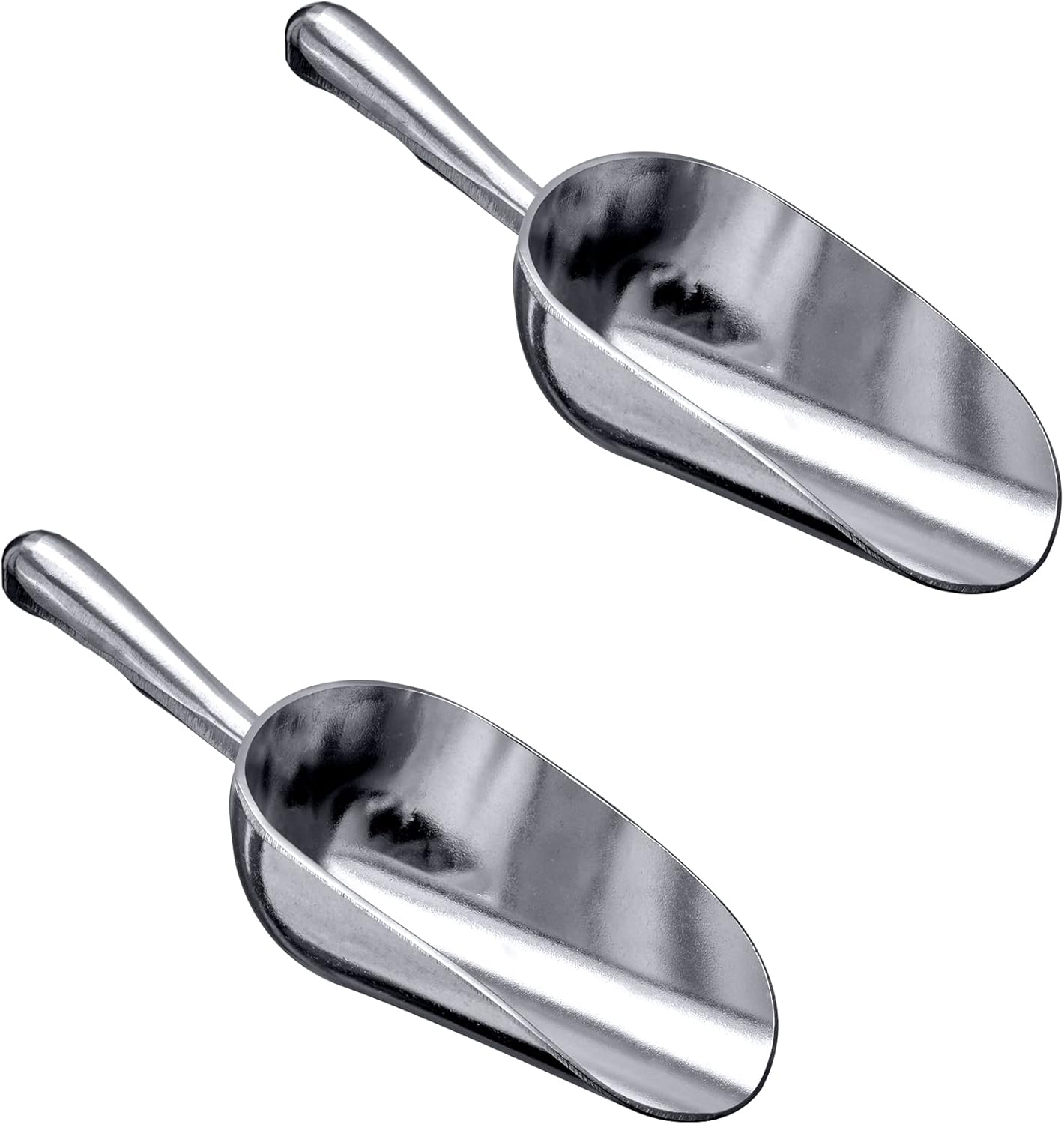 Amazing Abby - Elsa - 5-Ounce Aluminum Ice Scoops (Set of 2), Cast Aluminum Utility Scoops, Food-Grade, Good for Home and Commercial Use, NOT Dishwasher-Safe, Hand-Wash Recommended