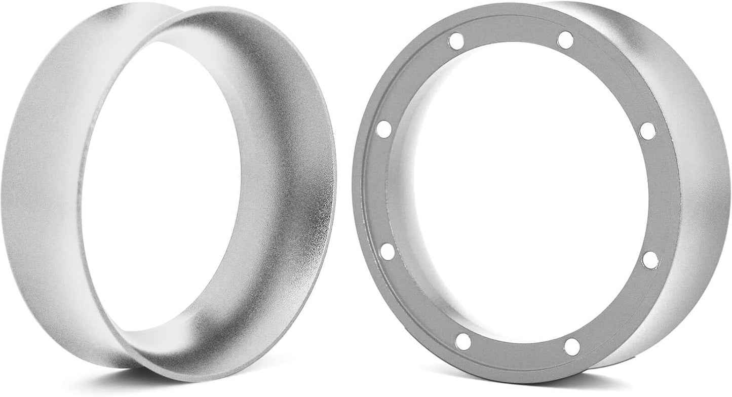 58mm Magnetic Dosing Funnel and Puck Screen Set - Espresso Coffee Dosing Ring - 19mm Anodized Aluminum with 8 magnetized Steel Compatible with 58mm Portafilter (Silver)