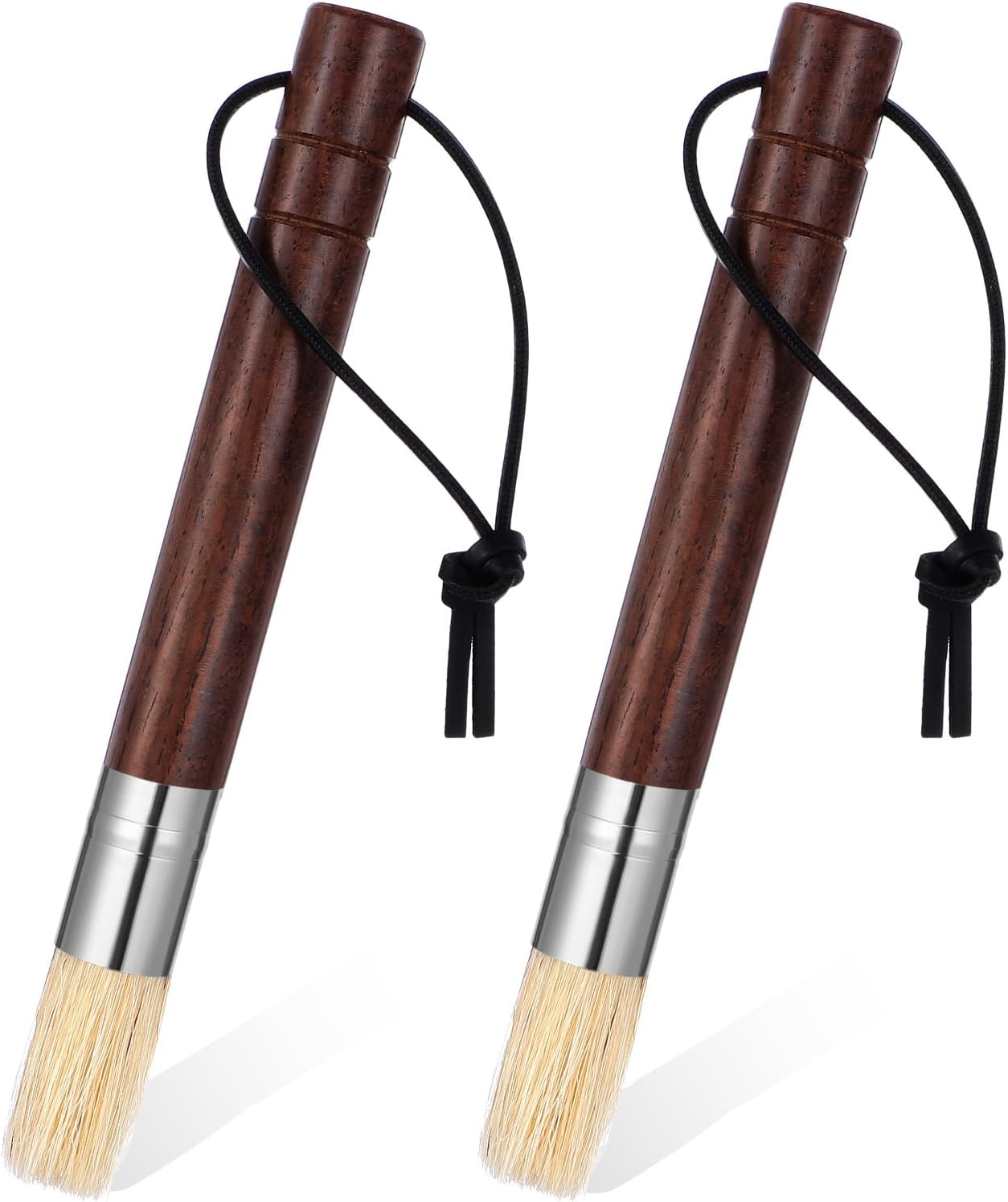 2 Pack Coffee Grinder Brush, Espresso Machine Brush with Wooden Handle and Natural Bristles, Coffee Grinder Cleaning Brushes for Home Kitchen Espresso Machine Cleaner Tool