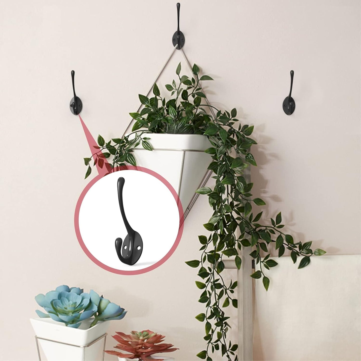 10PCS Wall Hooks, Coat Hooks, Hooks for Hanging Heavy Duty, Wall Hooks for Hanging, Hook Wall Mount, Closet Hooks with 20 Screws for Towel, Robe, Coats, Scarf, Bag, Cap