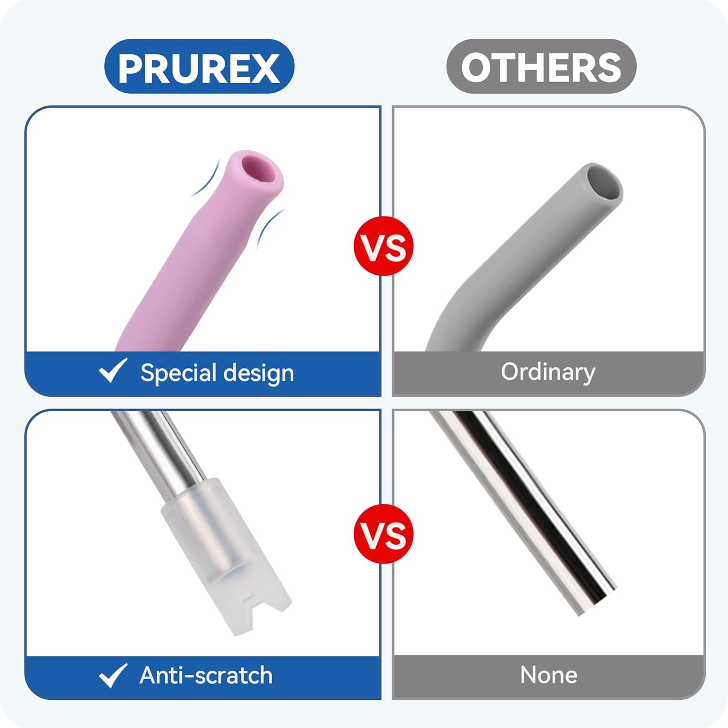 Reusable Metal Straws with Silicone Tip for Stanley 30oz,Stainless Steel Drinking Straws for 30oz Tumbler,3 Straight Tubes & 6 Tips& 1 Cleanr Brush (Lilac)