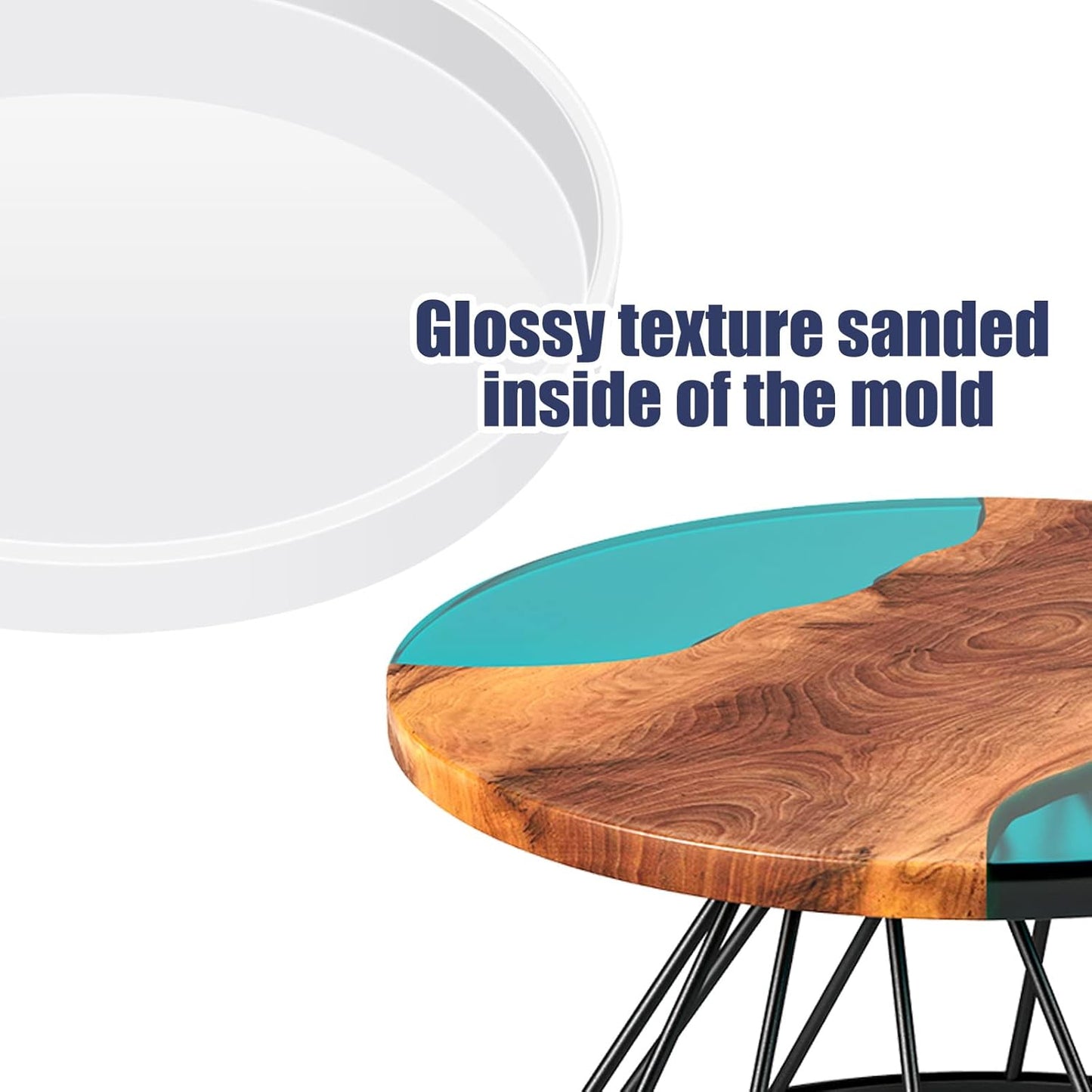 Extra Large Resin Table Mold Large Charcuterie Board Tray Resin Mold Round Silicone Epoxy Table Mold for Table, Charcuterie Board, Cutting Board, DIY Home Decoration (23.62 x 23.62 x 0.98 Inches)