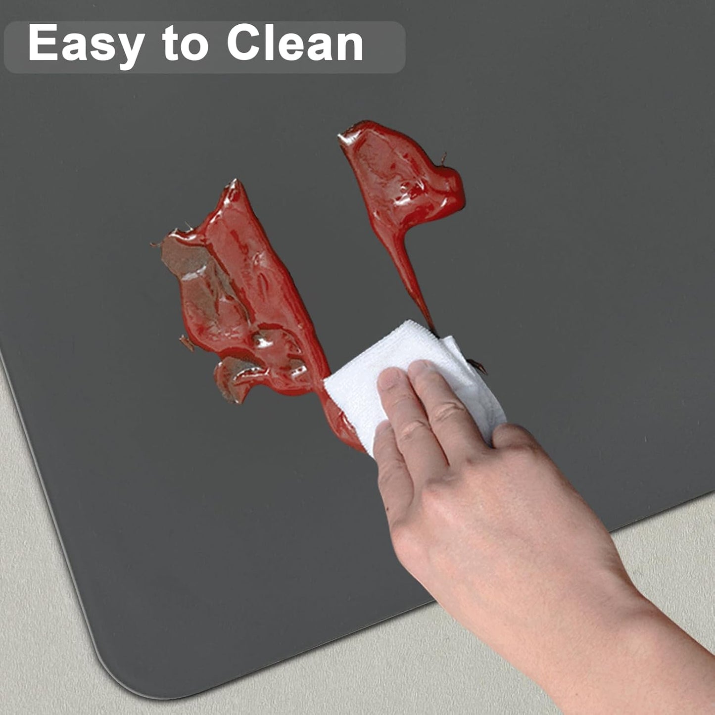 47.2''x23.6''(120cmx60cm) Large Silicone Mat for Kitchen Counter, Non-Slip Heat Resistant Countertop Protector, Waterproof Silicone Craft Mat for Kitchen Island, Translucent Black