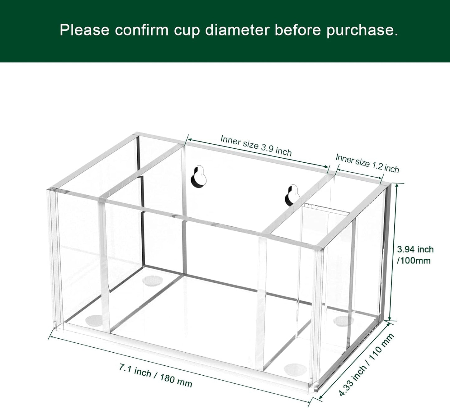 Cup Holder with Slot Mark Your Cup, Party Dispenser Acrylic Cup Organizer and Bar Counter Decor, Clear