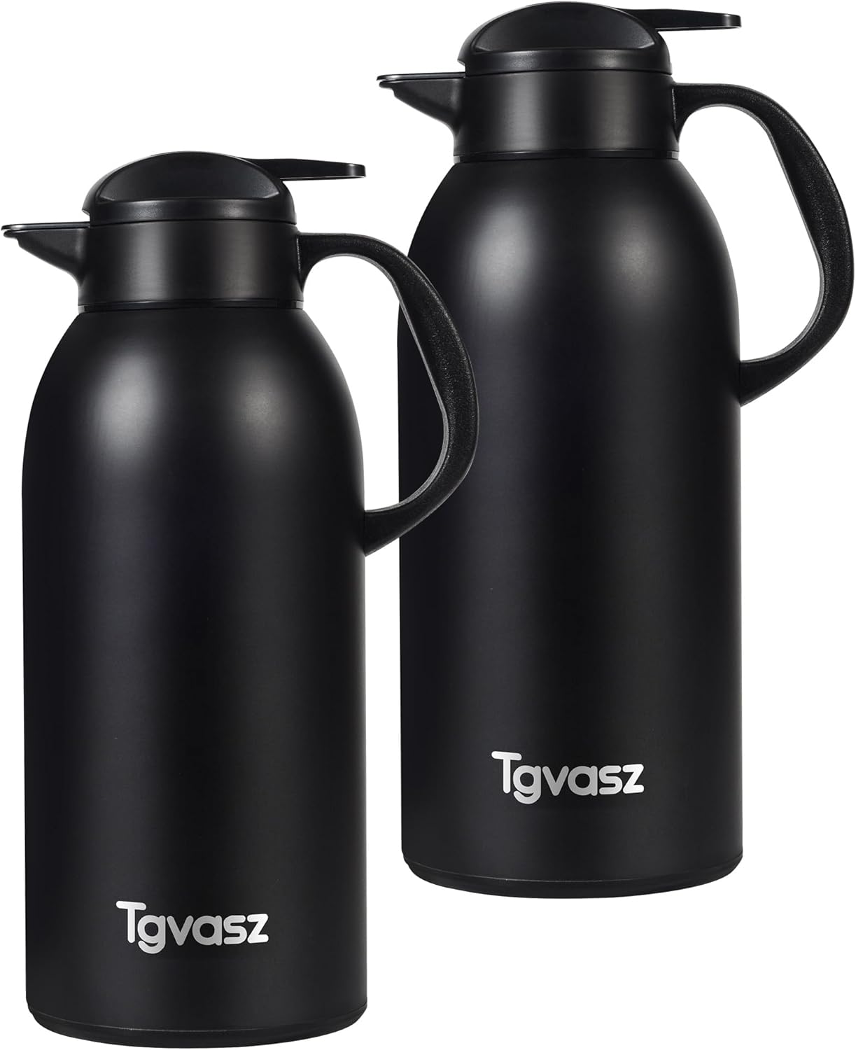 2 PCS Thermal Coffee Carafe 101 oz / 3L - Up to 24 Hours Hot, Insulated Stainless Steel Aipot for Hot Liquids, Coffee Carafes For Keeping Hot Coffee for Parties -Large Tea Carafe Flask(Black+Black)