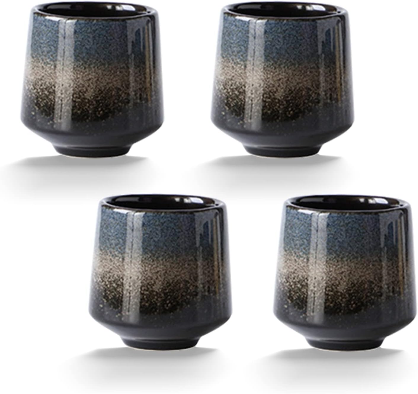 Ceramic Tea Cup, Kung Fu Tea Set, Coffee Cup, Yerba Mate Tea Set 4 piece Ceramic Companion Cup Set, Espresso Coffee Cup, Tea Cup (Gradient color)