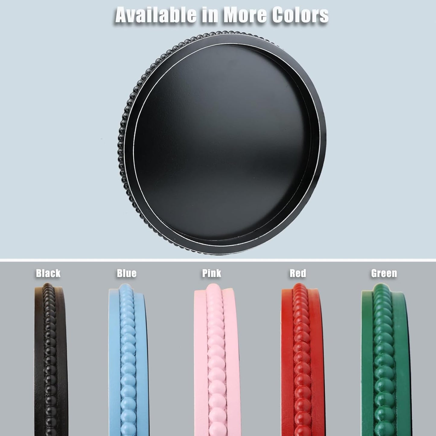 Black Round Wood Decorative Ottoman Tray for Coffee Table Kitchen Counter, Living Room, Handcrafted Wooden Serving Tray for Table Centerpiece