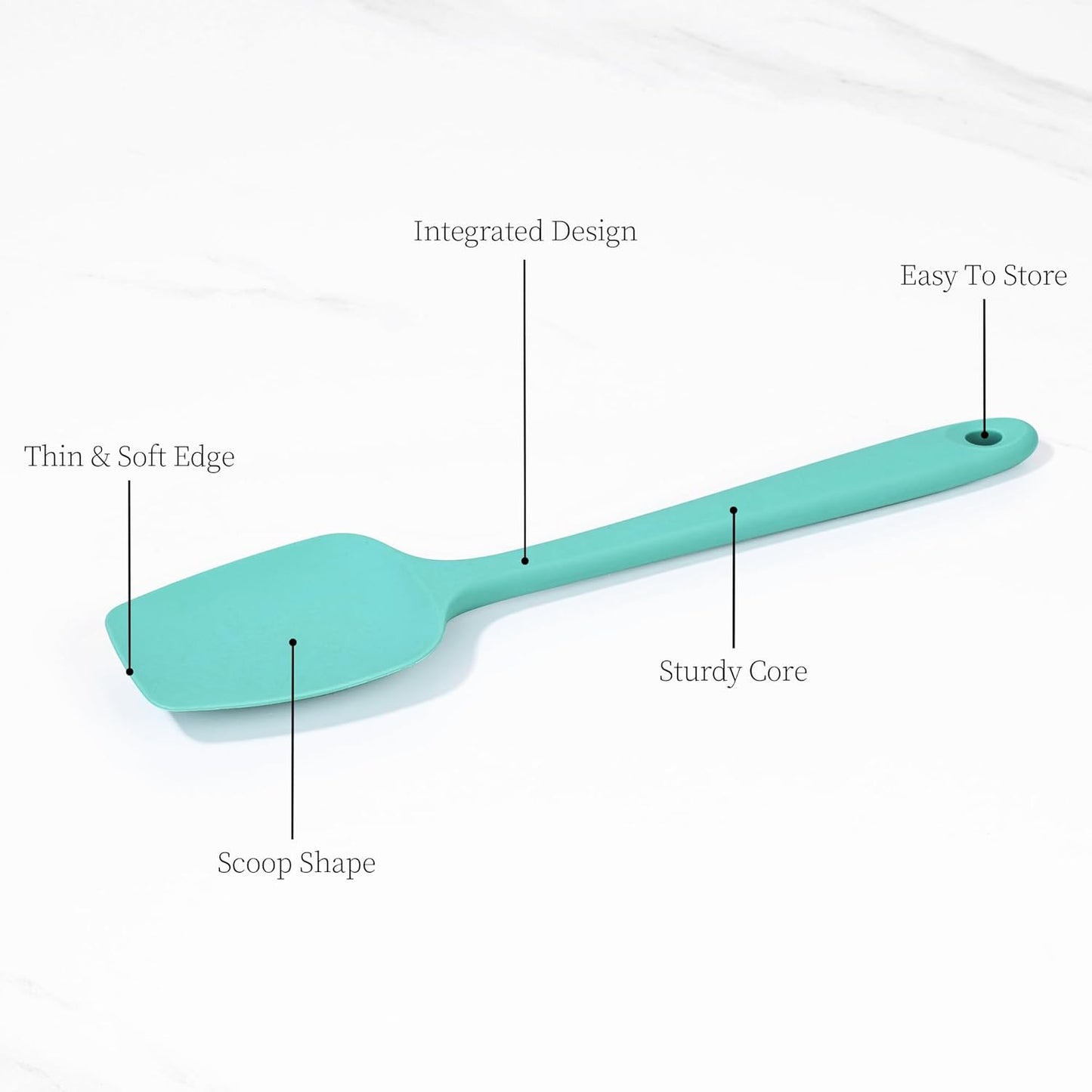 600ºF Heat Resistant Spatulas, High Heat Food Safe Semless Kitchen Silicone Scraper Set for Cooking Baking Mixing Scraping Stirring Nonstick Cookware Pan Bowl (3Pcs,Turquoise)