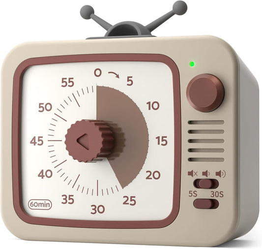 LIORQUE Visual Timer for Kids, 60-Minute Countdown Timers for Classroom Office Kitchen with Silent Operation, Kids Timer for Teaching with Cute Design