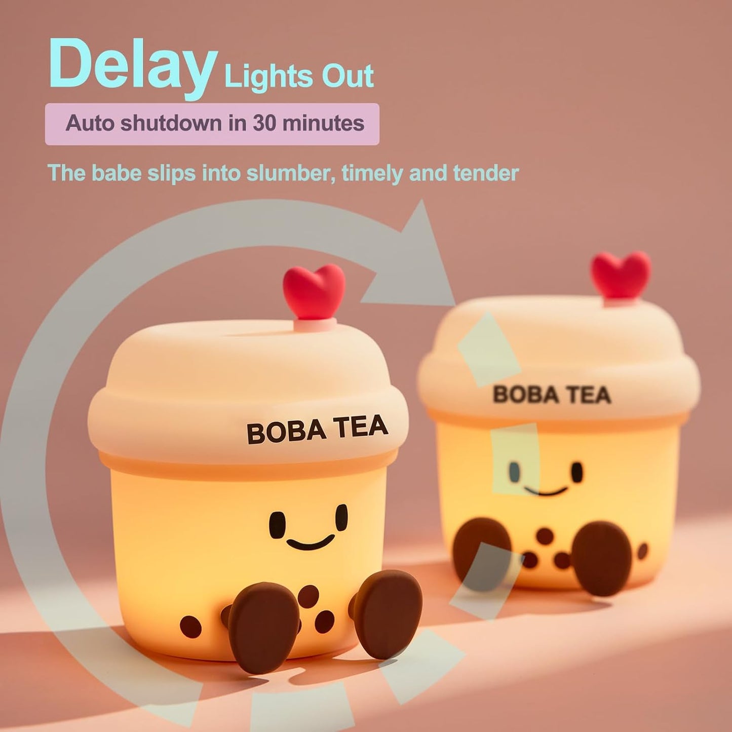 Boba Tea Night Light, Boba Gifts, Cute Silicone Bubble Tea Night Light, Kids' Bedroom Decor, Gift for Children, Teens, Adults, Perfect for Christmas & Birthdays (Boba Tea)