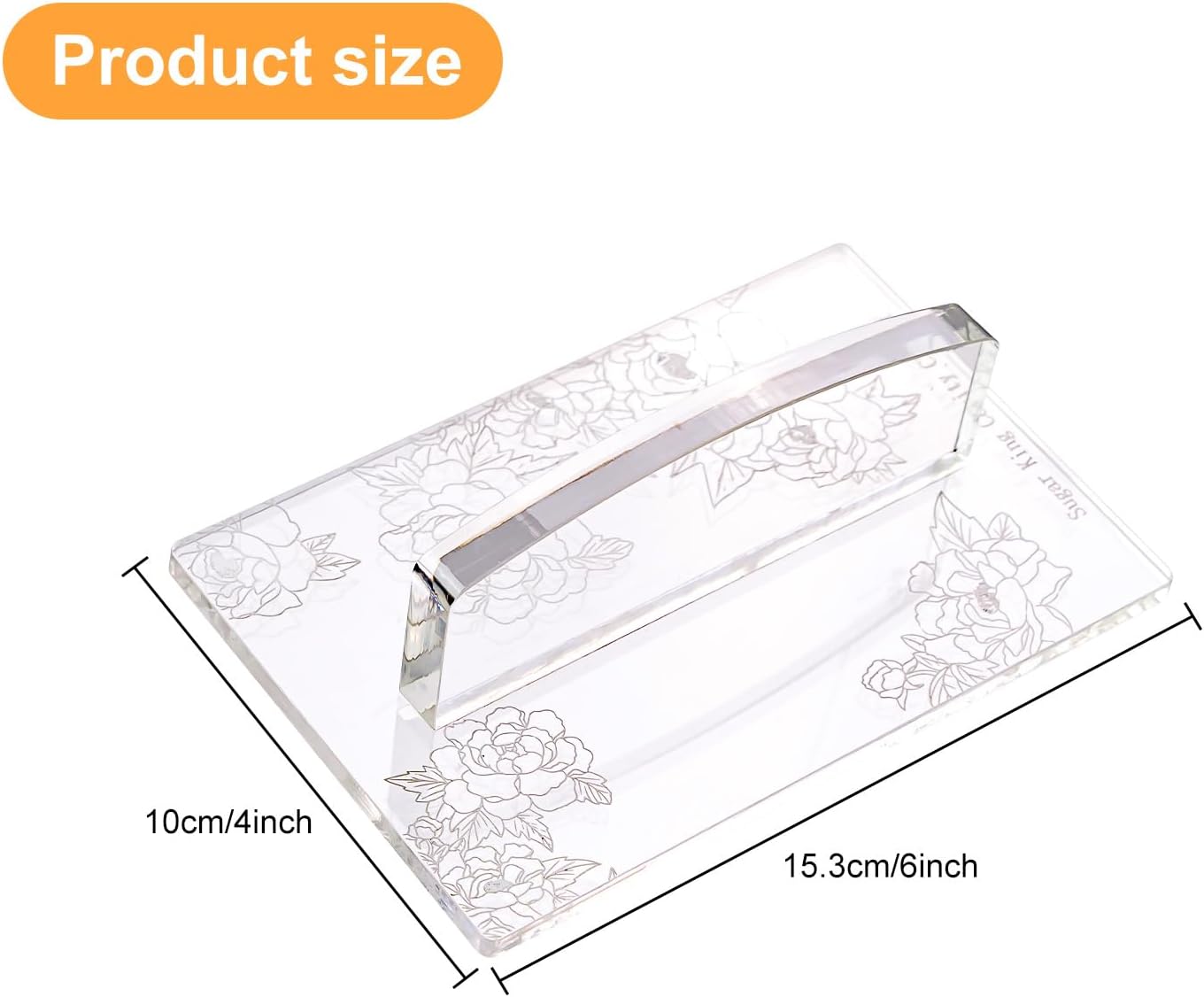 KALAIEN Fondant Smoother with Handle Acrylic Cake Smoother Tool for Icing fondant tools set-Square