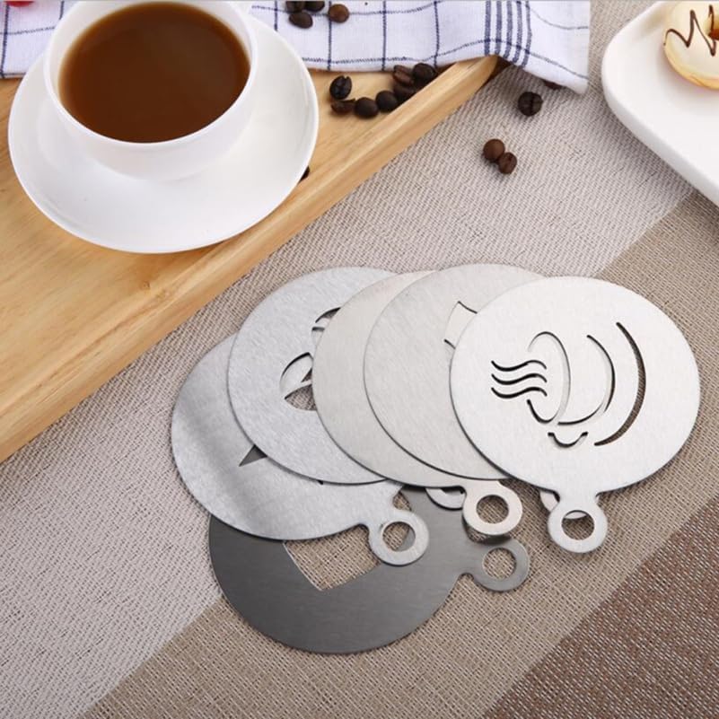 Hemoton Cookie Stencils,Coffee Decorating Stencil,Coffee Decoration Mold Tool, Stencils Latte Art,Cake Baking Templates, Art Templates Mold Tool for Cake Cappuccino