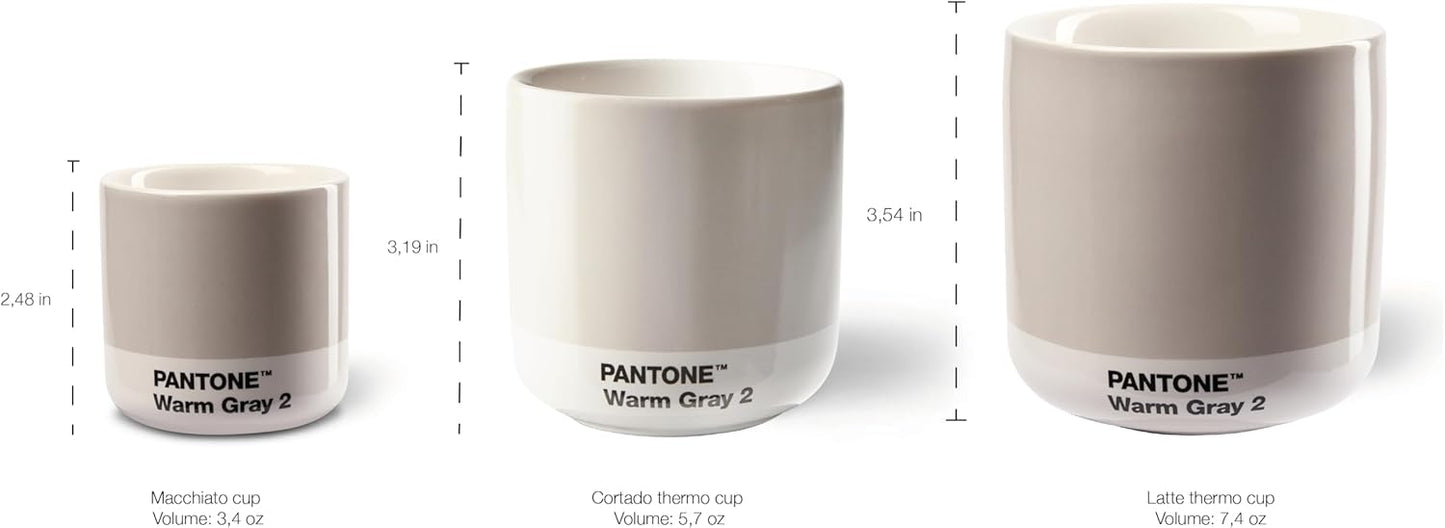 Copenhagen Design Pantone Latte Cup - Double Wall Thermo - Cappuccino Handleless Mug - 7.44oz/220ml, Black 419