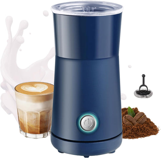 Huogary Milk Forther Simple Milk Frother and Steamer 2-in-1 Milk Steamer with Hot Milk Foam and Hot Milk for Latte, Macchiato, Cappuccinos (blue), medium