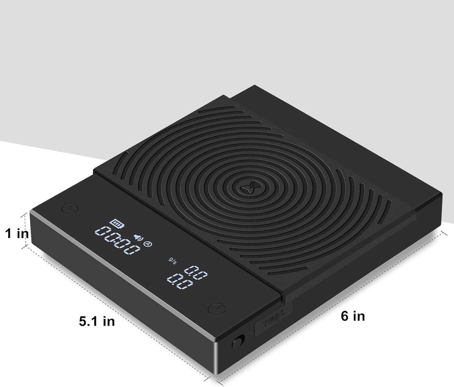 TIMEMORE Coffee Scale Basic 2.0 Electronic Espresso Scale with Water Flow Rate and Timer Function, Free Switching of Ounce/kg Units, Digital Scale for Kitchen/Baking/Cooking, Black