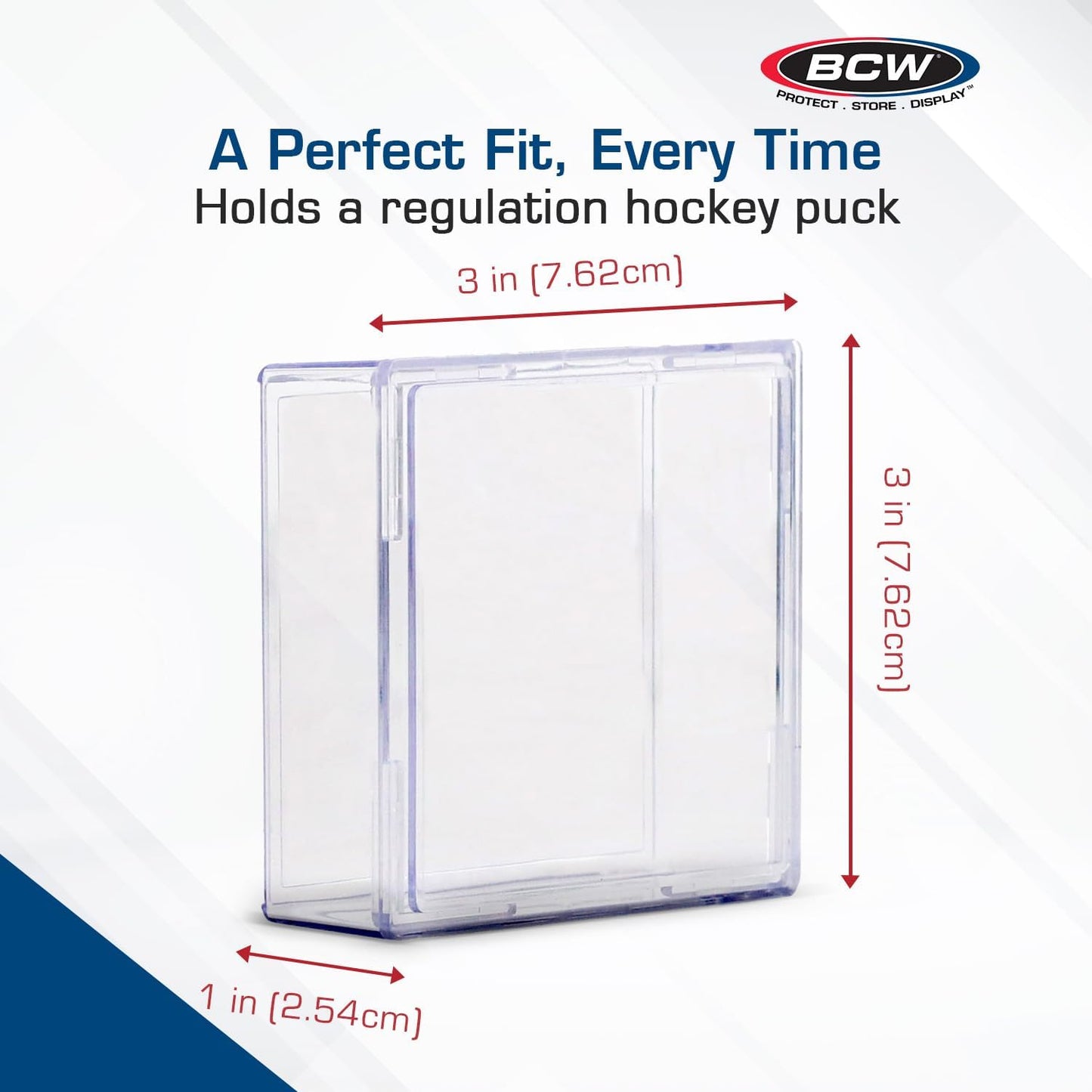BCW Hockey Puck Display Case Cube Holder 6-Pack, Crystal Clear, Stackable