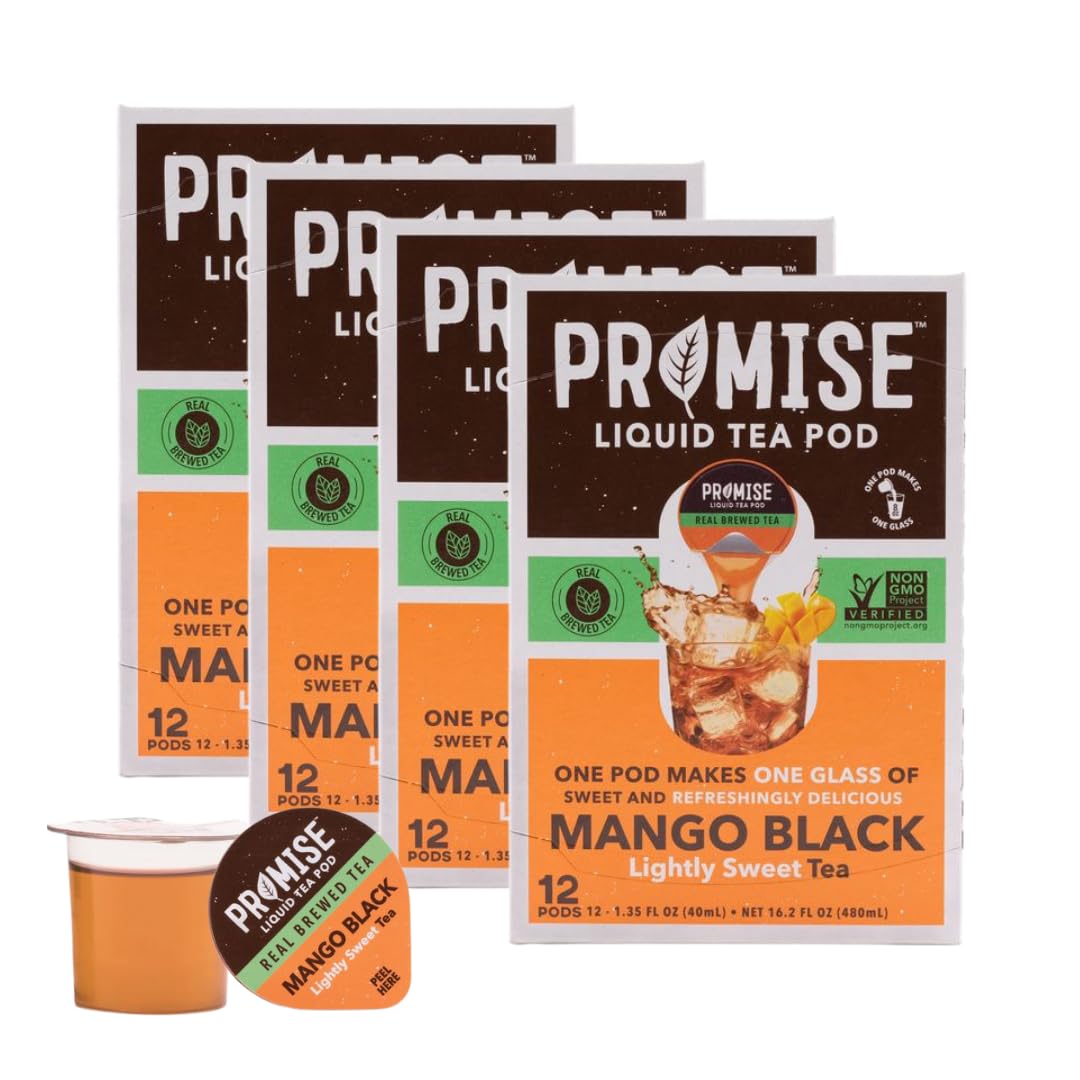Promise Tea by Java House - Cold-Brewed Tea Concentrate Pods - Ethically Sourced - Mango Black Lightly Sweet Tea - Pack of 48