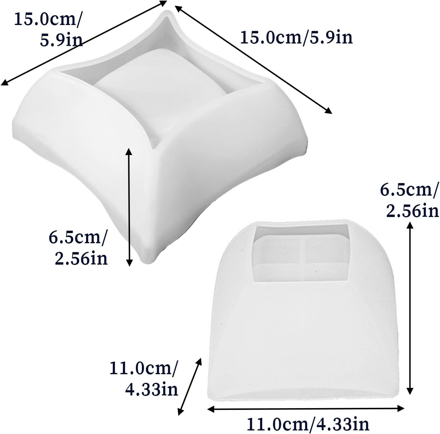 2PCS Irregular Flower Pot Silicone Mold Silicone Planter Mold Epoxy Resin Casting Mold Geometric Square Container Concrete Cement Mould for Storage DIY Art Craft Decoration