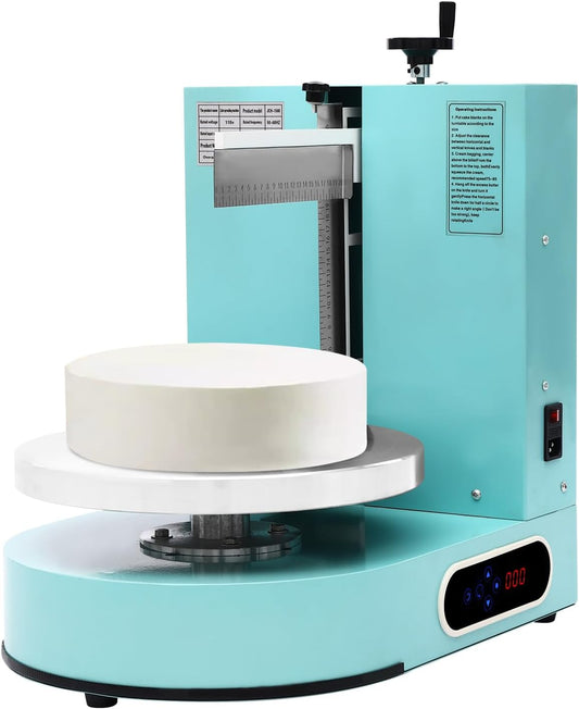 Cake Decorating Coating Machine Cream Spreading Automatic Frosting Turntable with Graduated Scraper for 4-12inch Cakes, 30-200RPM Rotating Speed