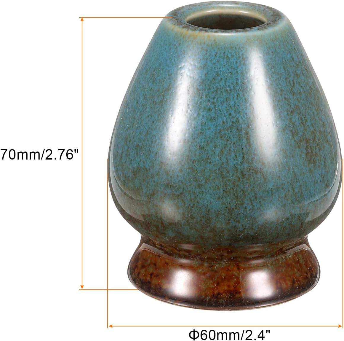 HARFINGTON Ceramic Chasen Stand 70mm Matcha Whisk Holder Teas Set Whisks Stand Traditional Matcha Tea Chasen Holder Tea Set Accessories for Tea Tasting, Dark Cyan