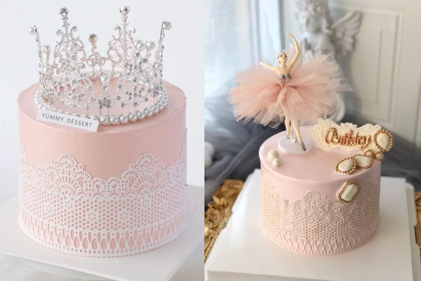 Embossing Lace Fondant Molds, Multi Circle Flowers Lace Mat Wedding Cake Decoration Tool, Silicone Lace Mat Mold for Cakes