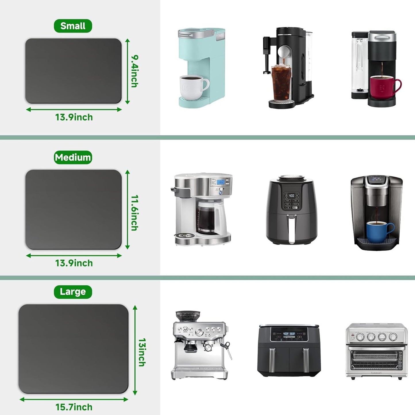 Appliance Slider 360° Rolling Tray for Coffee Maker- Bamboo Coffee Pot Slider Tray Countertop Rotation Sliding Tray with Wheels, Small Appliances Mat Easily from Under The Cabinet White(13.9"×11.6")