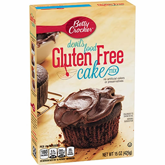 Betty Crocker, Gluten Free, Devils Food Cake Mix, 15oz Box (Pack of 2)