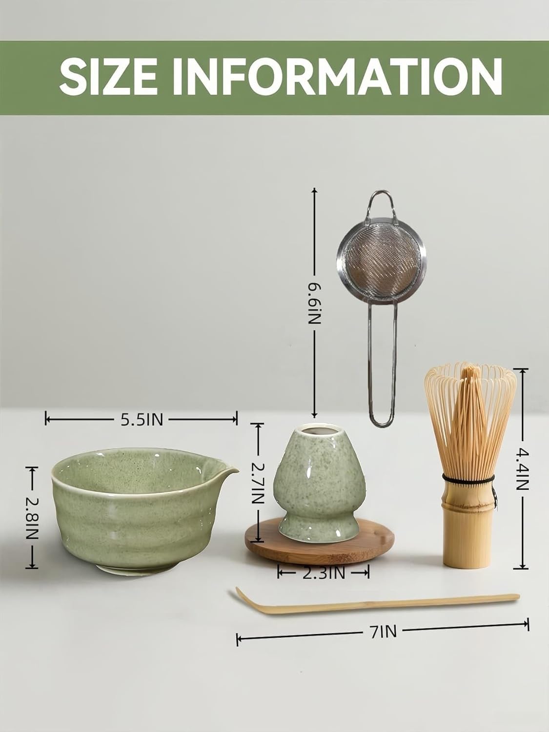 Ceremonial Grade Matcha Whisk Set 5-Piece - Premium Bamboo Chasen & Bowl (17oz) with Spout, Scoop, Stainless Sifter | Spill-Proof Travel Kit & Gift for Matcha Enthusiasts