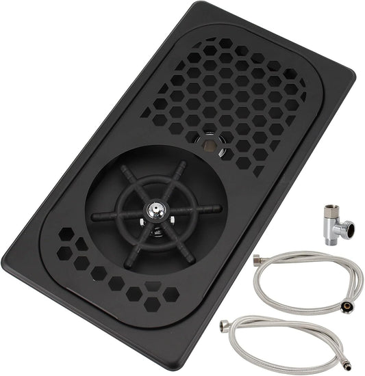 DIBTSA Pitcher Rinser, Stainless Steel Cup Washer Cleaner, Glass Rinser for Household and Commercial (Matte Black, 12.8 x 6.9 x 1.06 inches)