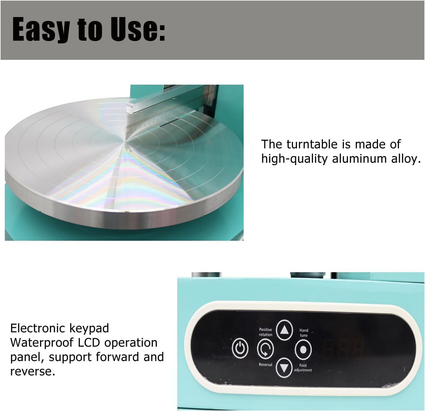 Cake Cream Spreading Coating Smearing Machine Cake Decorating Coating Machine Cake Cream Smoother Adjustable Cake Scraper for 4-12inch Cake 304 Stainless Steel Green