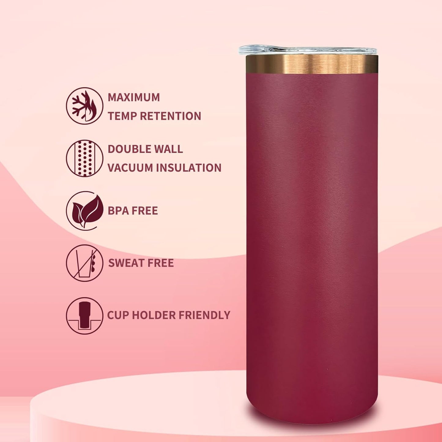 20 oz Skinny Tumblers Bulk 4 Pack, Stainless Steel Insulated Tumbler with Lids and Straws, Slim Double Wall Powder Coated Travel Coffee Mugs Reusable Cup for Hot Cold Drinks (Mixed,4 pack)