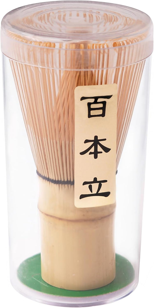Matcha Whisk (1-Piece), Bamboo Whisk for Matcha Tea, Chasen, 100-Prong Bamboo Matcha Wisk Mixer Frother Brush for Authentic Tea Preparation