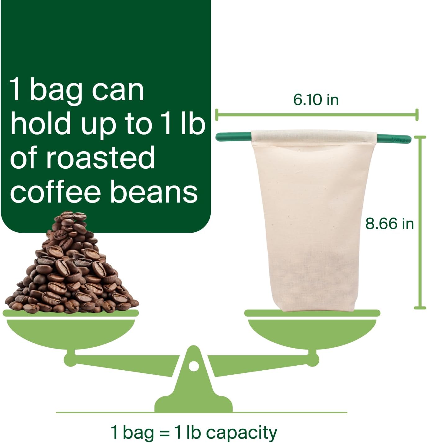 Food Huggers Sustainable Coffee Storage| Bulk Bean Bag | Eco-Friendly, Zero-Waste | BPA-Free, Dishwasher Safe Silicone | Ideal for Groceries, Food | Reusable, Large (1pc)