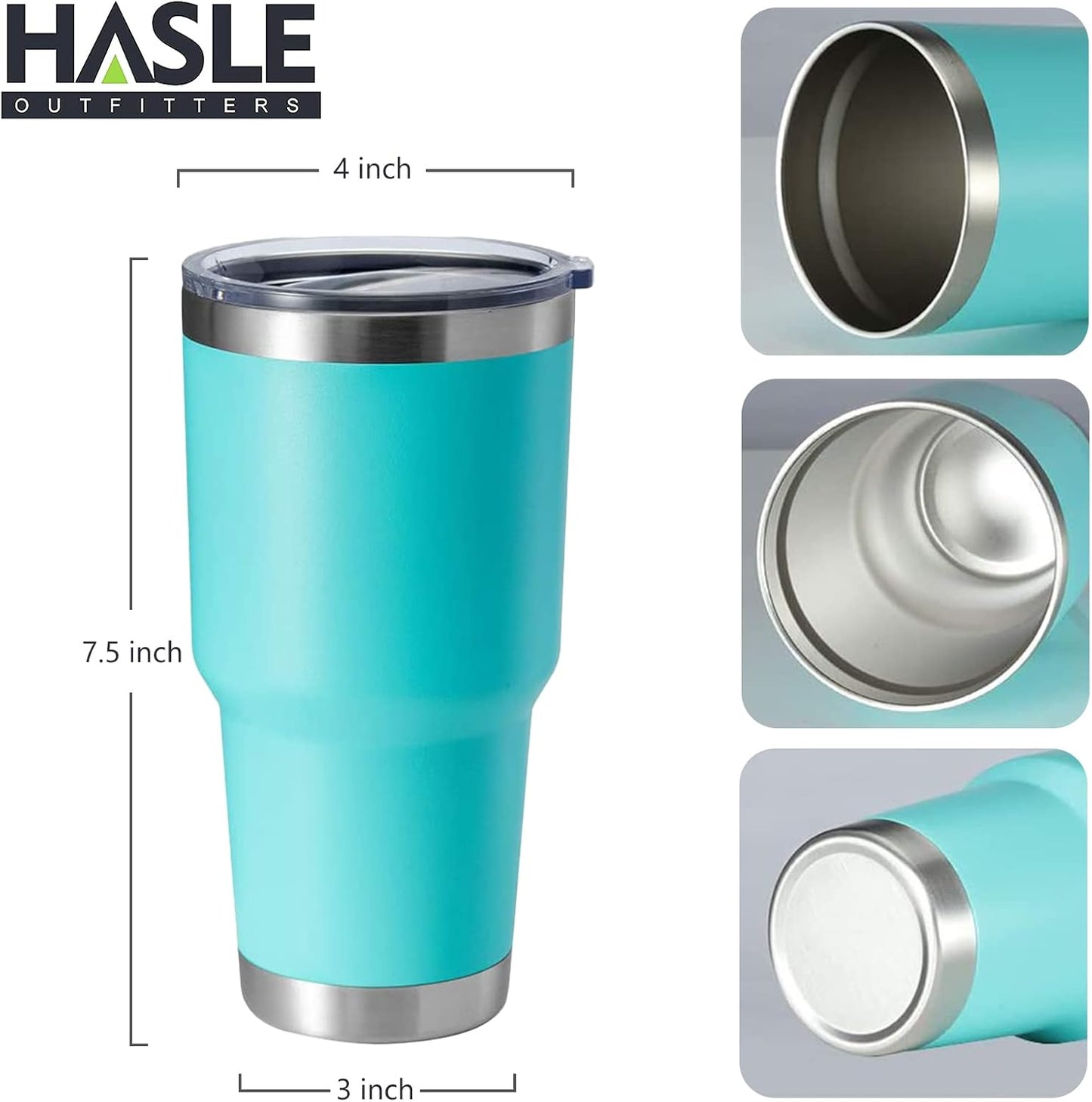 HASLE OUTFITTERS 30oz Stainless Steel Tumbler, Double Wall Vacuum Insulated Travel Mug Tumbler, Durable Insulated Coffee Mug, Gift Box Set (Light Green, 1)