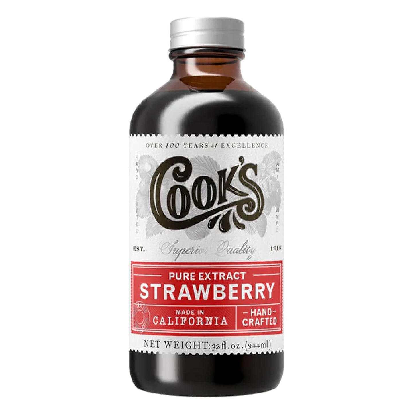 Cook's, Strawberry Extract for Baking, Preserves, Syrup, Cookies, Cakes, 32 oz
