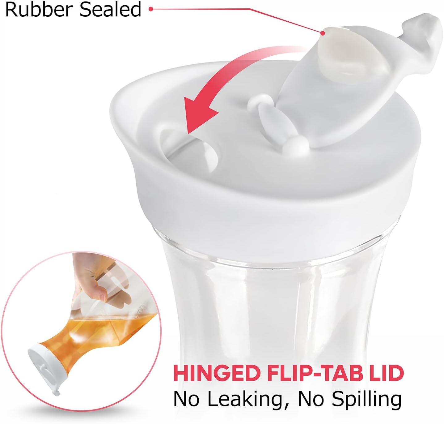 GUSTO [50 oz - 6 Pack] Plastic Carafe with Lid, Large Capacity Square Base - Clear Pitcher with Flip Top Lid, Easy-Pour Spout Juice Containers with Lids - Perfect for Mimosa Bar, Water, and Cold brew