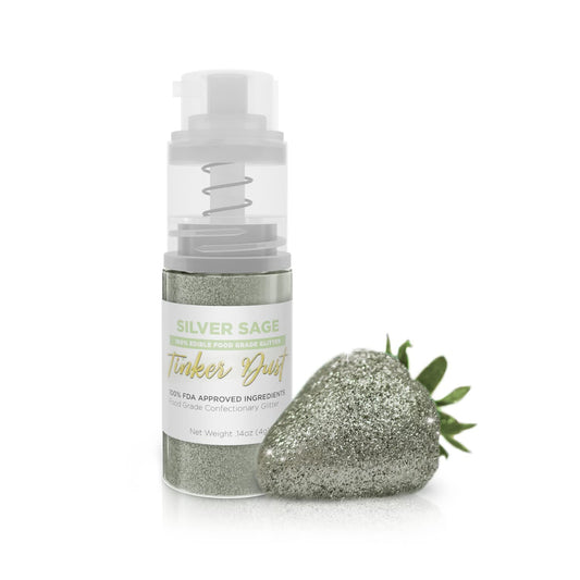Bakell - Silver Sage Tinker Dust (4g, 1x Mini Spray Pump) Edible Glitter for Food, Desserts, and Beverages!