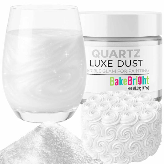 Bulk (20g) White Luster Dust Edible Glitter for Cocktails | Premium Edible White Luster Dust for Cake Decorations - White Edible Glitter for Drinks Cupcakes Cookies Cakes Food Paint