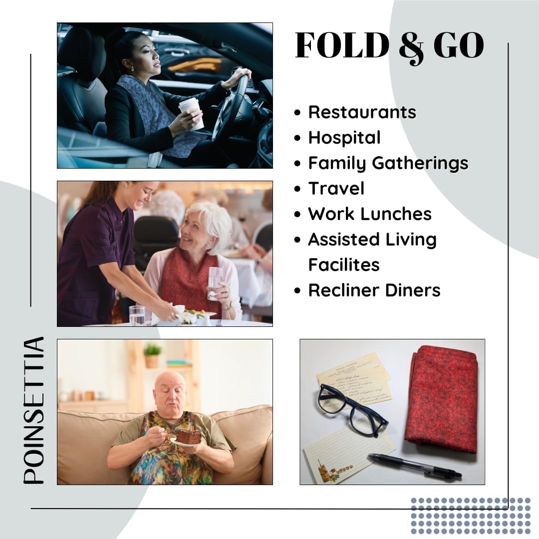 Adult Bib Scarf - Dignified Alternative to Bibs | Washable and Reusable Clothing Protectors for Eating