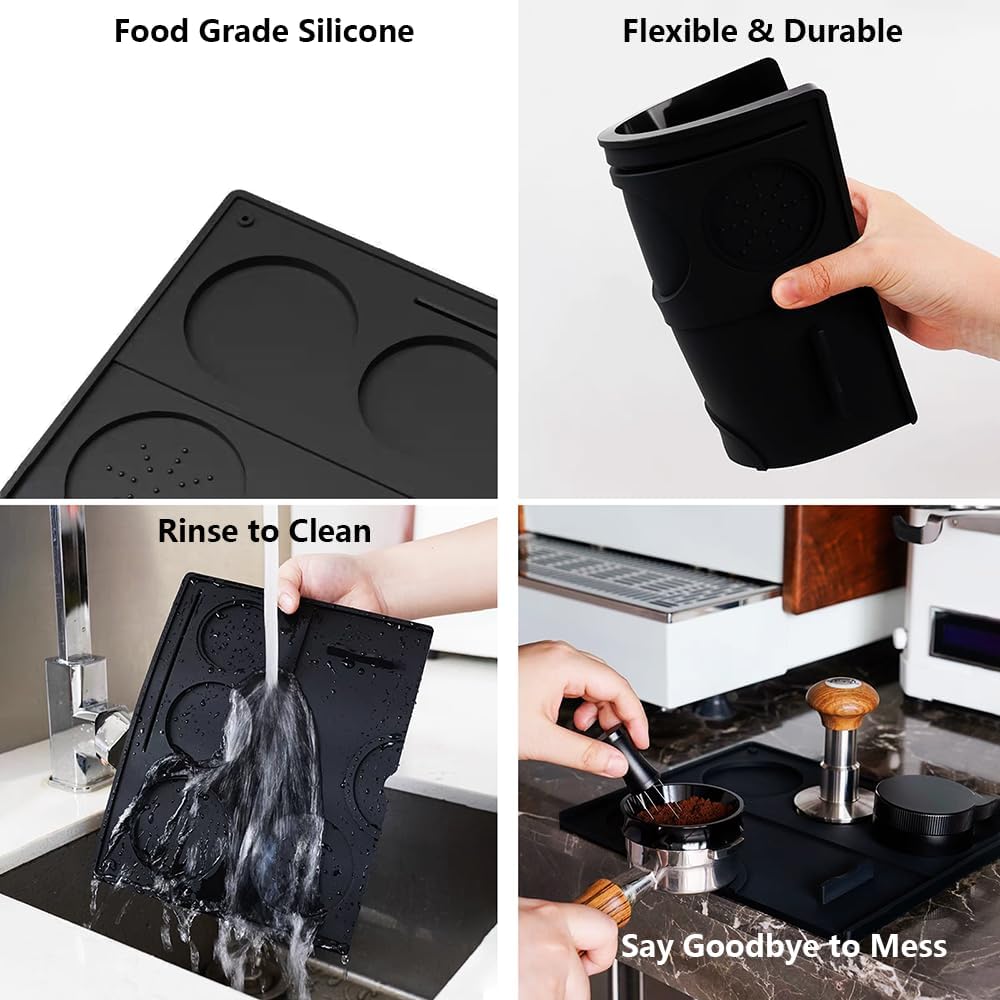 Coffee Tamper Mat Silicone Corner Tamping Mat (Pro)