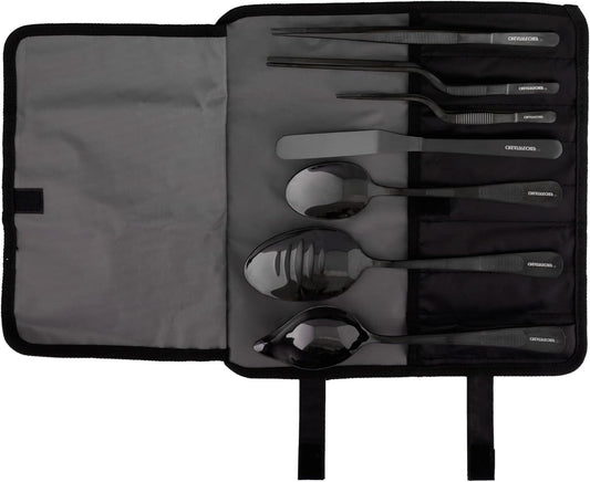 CREATIVECHEF Professional Chef Plating Kit, 7 Piece Culinary Plating Set, Black, Stainless Steel