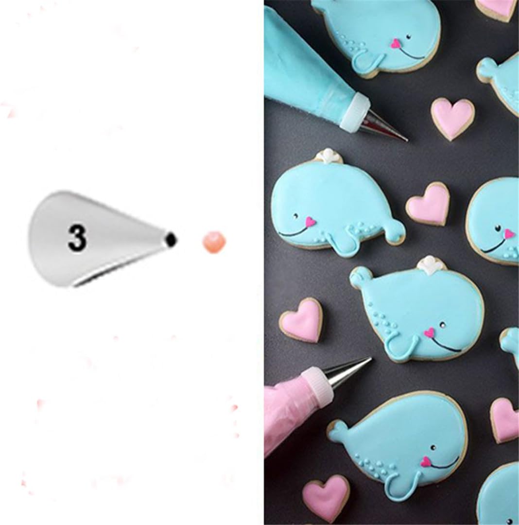 Cake Decorating Set, 7 Pieces Stainless Steel Icing Piping Nozzles Tips Kit - Christmas Holiday Birthday Anniversary Wedding Cupcakes Cakes Cookies Dessert Candy Pastry DIY Making Tools #6