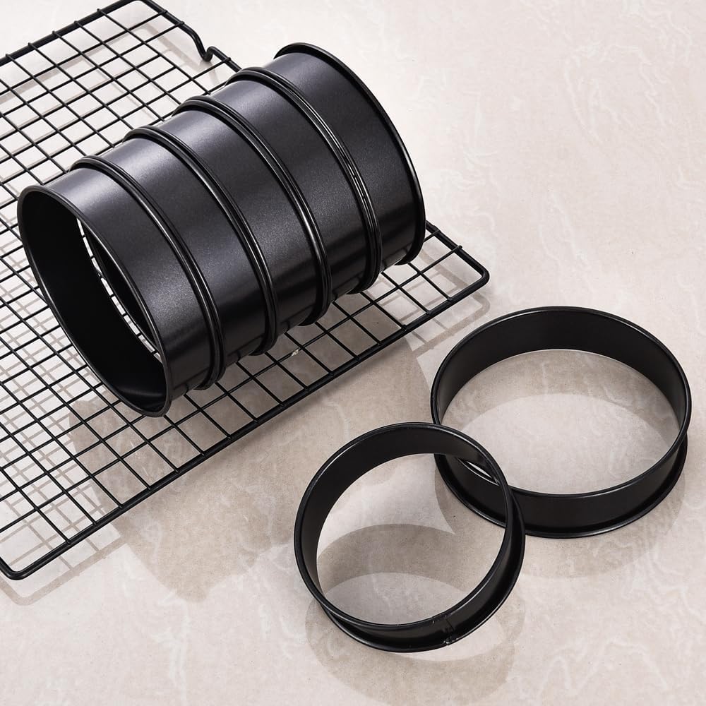 12Pieces Crumpet Rings Nonstick English Muffin Rings, 3.15 Inch Stainless Steel Double Rolled Metal Baking Tart Ring Molds for cookies, pastries