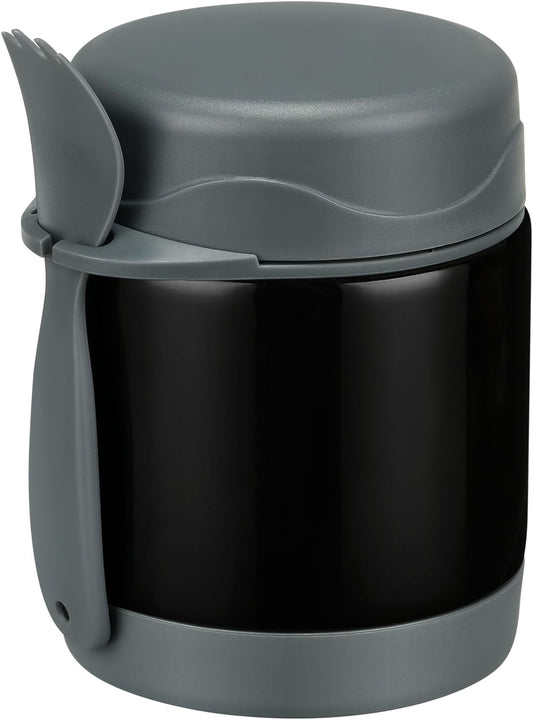 10oz Soup Thermo for Hot Food Kids,Lunch Thermo Kids Food Jar with Spoon Hot Insulated Food Containers,Leak Proof Stainless Steel Wide Mouth Lunch Food Thermo Jar for School(Black)