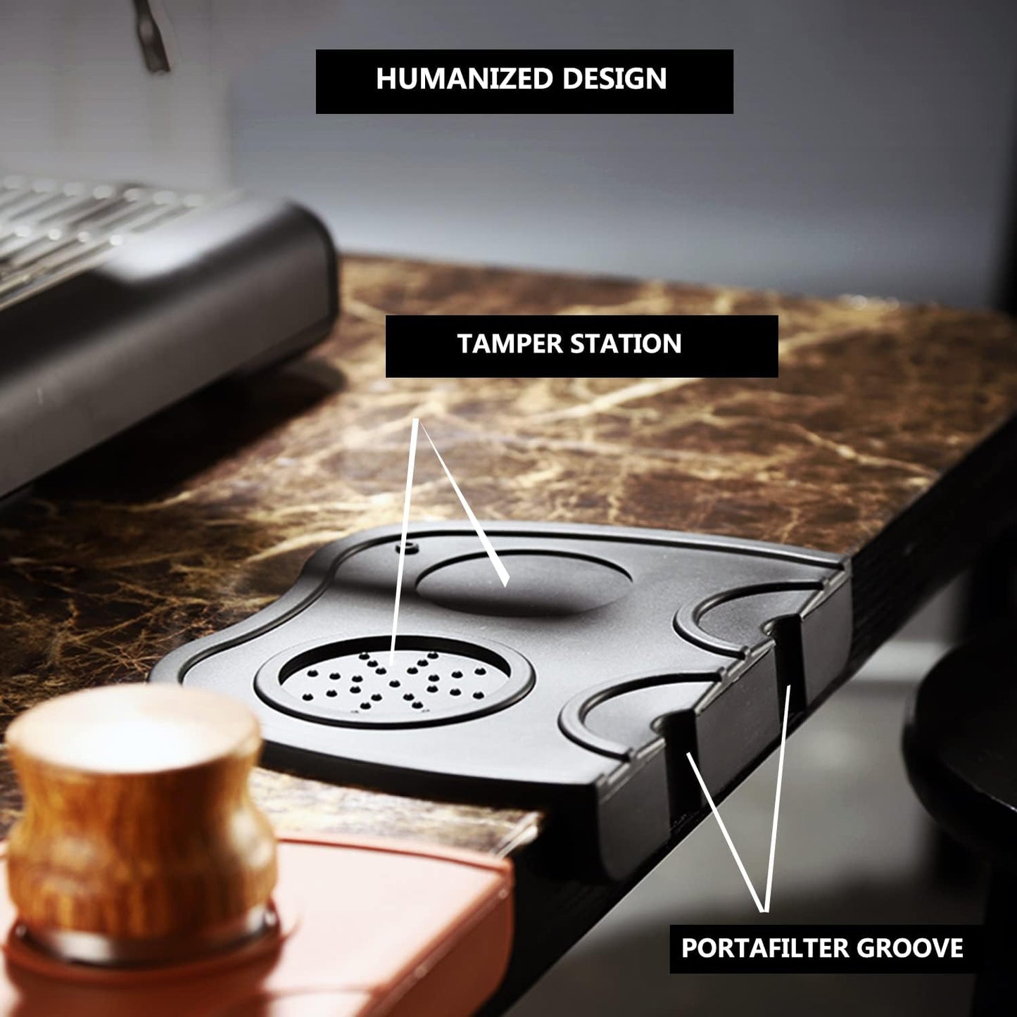 Coffee Tamper Mat Silicone Corner Tamping Mat (Large)